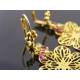 Golden Filigree Earrings with Rhodolite Garnet and Peridot