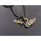 Golden Swan, Citrine and Lavender Quartz Necklace
