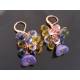 Czech Flower and Drop Earrings