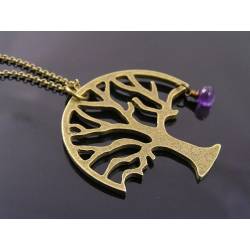 Large Tree of Life Necklace, Amethyst 