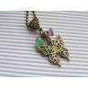 Amethyst, Chalcedony and Mystic Quartz Butterfly Necklace
