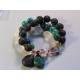 Huge Bracelet with Chrysocolla, Lava Rock and Rock Quartz