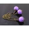 Large Purple Bead Necklace and Earring Set
