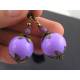 Large Orchid Colored Bead Necklace and Earring Set