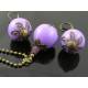 Large Orchid Colored Bead Necklace and Earring Set