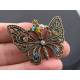 Filigree Butterfly Necklace, Handset with Crystals and Rhinestones