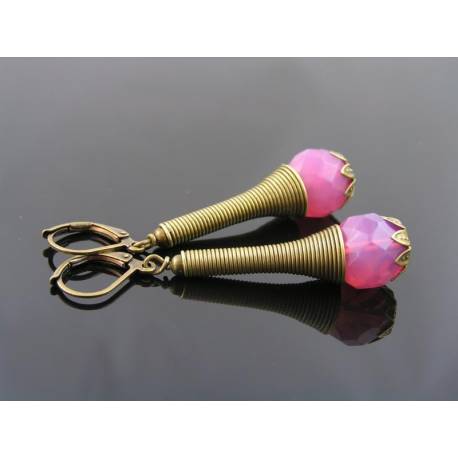 Modernistic Pink Opal Earrings