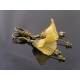 Hand Dyed Ruffle Lucite Flower Earrings