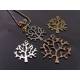 Gunmetal Tree of Life Gemstone Necklace