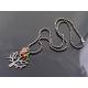 Gunmetal Tree of Life Gemstone Necklace