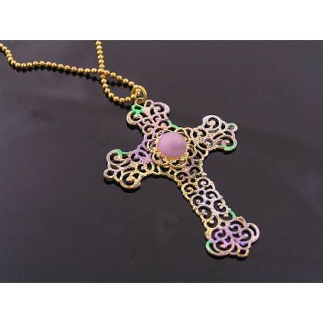 Cross Necklace with Filigree Pendant