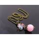 Sweet Pink Necklace with Crystal, Flower and Opalite Beads