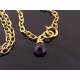 Golden Tree Necklace with Crescent Moon Shell Charm and Amethyst