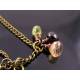 Hand Dyed Lucite Flower Necklace, Peridot, Garnet, Mystic Quartz