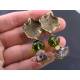 Lilypad Earrings with Czech Glass Flowers