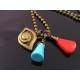 Evil Eye Protection Necklace, Turquoise, Coral and Evil Eye Charm