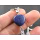 Carved Lapis Lazuli Heart Necklace with Spiral Hand Pendant