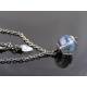 Shimmering Disco Ball Faceted Pendant on Gunmetal Chain