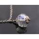 Shimmering Disco Ball Faceted Pendant on Gunmetal Chain