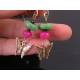 Chrysoprase, Pink Jade and Butterfly Earrings