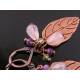 Rose Quartz, Amethyst and Peridot Copper Leaf Earrings