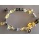 Citrine and Smokey Quartz Sterling Silver Bracelet