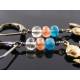 Cute Rose Charm Earrings - Apatite, Sunstone and Rock Quartz