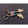 Cute Rose Charm Earrings - Apatite, Sunstone and Rock Quartz