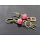Locket and Key Earrings with large, genuine Rubies