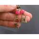 Locket and Key Earrings with large, genuine Rubies