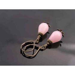Pink Opal Earrings, October Birthstone