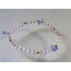 Tanzanite and Rock Quartz Gold Bracelet