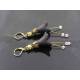 Black Flower Earrings with sparkling Crystals 