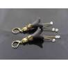Black Flower Earrings with sparkling Crystals 