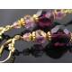 Dramatic Purple and Blue Long Crystal Earrings