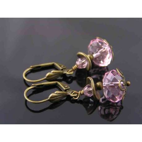 Sparkling Pink Crystal Earrings