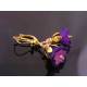 Purple and Pink Lucite Flower Earrings