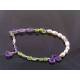 Gemstone Bracelet in Suffragette Colours, Amethyst, Peridot and White Pearls