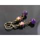Amethyst Drop and Light Purple Bead Earrings