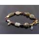 Labradorite and Garnet Bracelet, Vermeil