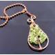 Hand Made Peridot Chips Tree of Life Pendant, August Birthstone
