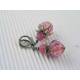 Pink Earrings with Vintage Acrylic and Czech Beads