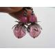 Pink Earrings with Vintage Acrylic and Czech Beads