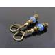 Blue Czech Bead Dangle Earrings