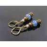 Blue Czech Bead Dangle Earrings