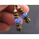 Blue Czech Bead Dangle Earrings