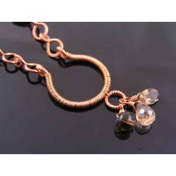Handmade Copper and Smokey Quartz Necklace