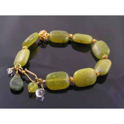 Olive Quartz Vermeil Bracelet
