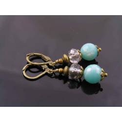 Amazonite and Crystal Earrings