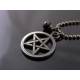 Dark Pentagram and Black Spinel Necklace, Black Necklace
